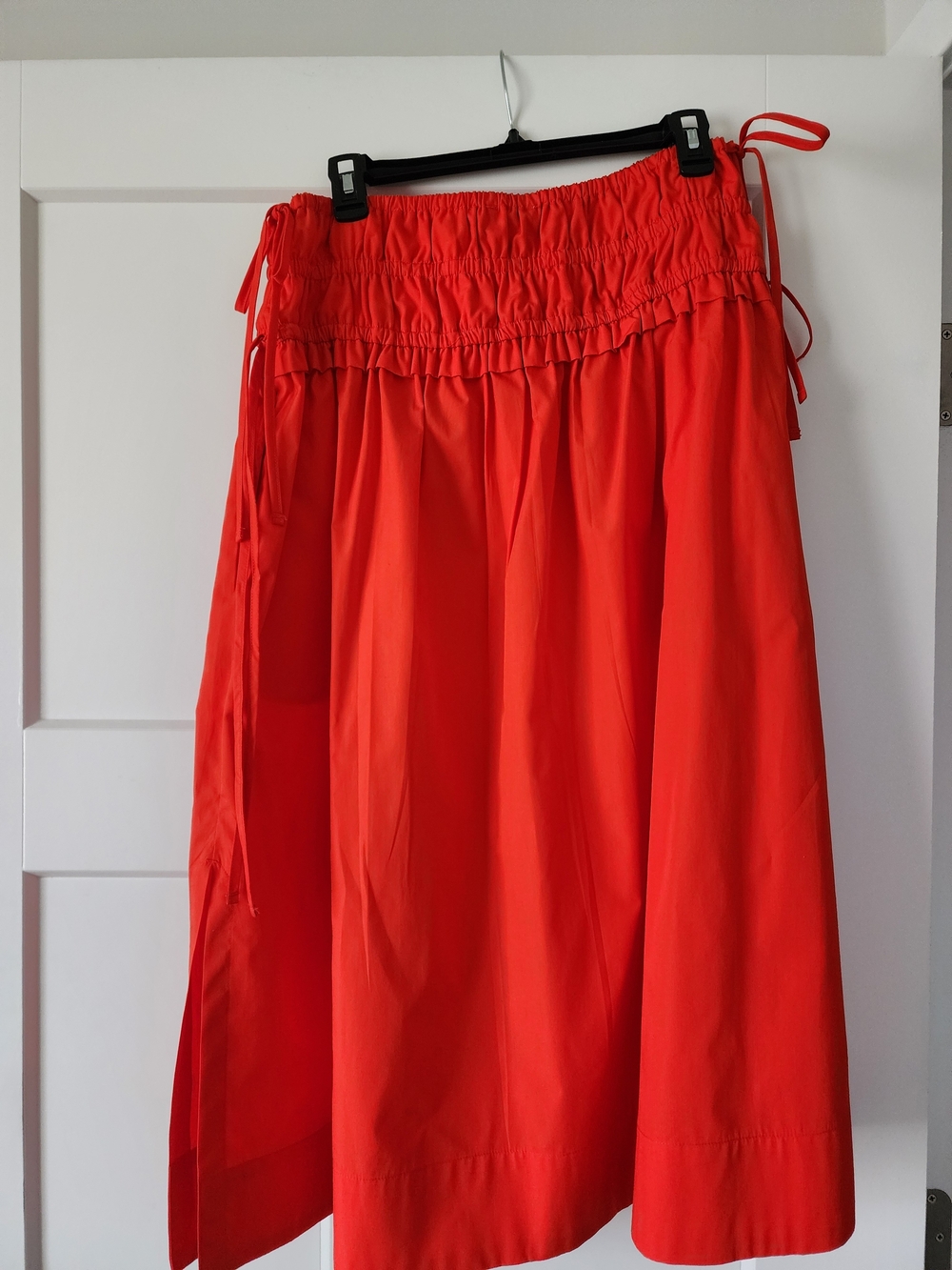 Celebrity Pink Vibrant Red Maxi Skirt with Drawstring Waist